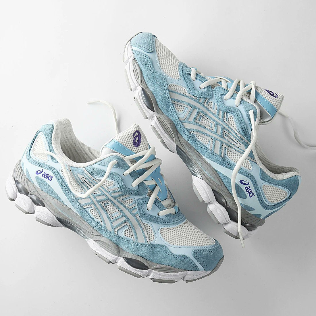 ASICS Gel-NYC Cream Arctic Sky retro running shoes, lateral profile