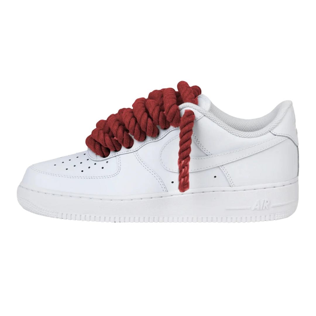 Nike Air Force 1 Low Rope Laces Burgundy Custom