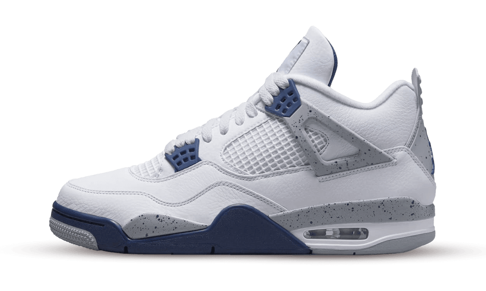 Nike Men's Sneakers Air Jordan 4 Retro White Midnight Navy